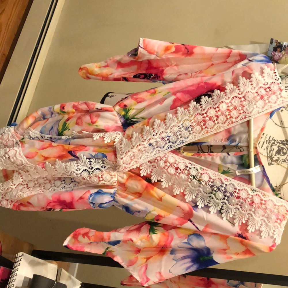 Floral bright colored romper